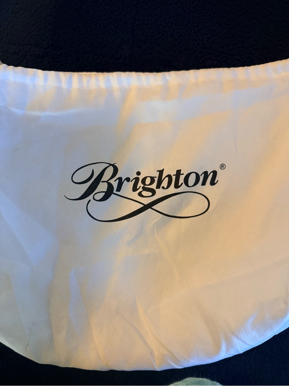 Brighton Cream Drawstring Shoulder Bag with Decorative Trim w/ wallet and dust b - Picture 3 of 3
